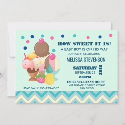 How Sweet It is Ice Cream Baby Shower Invitation