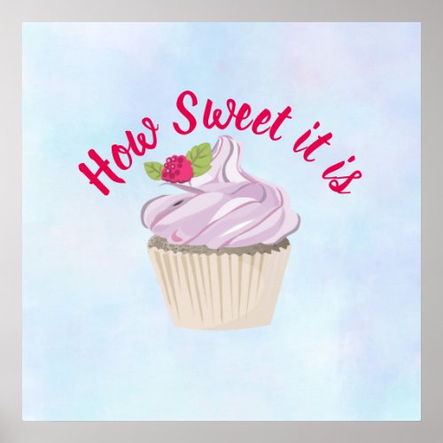 How Sweet it is Pink Cupcake Poster