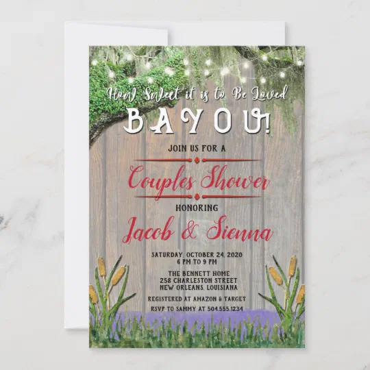 How Sweet it is to be Loved Bayou/_Couples Shower Invitation/_Custom Digital Download or Printed Options