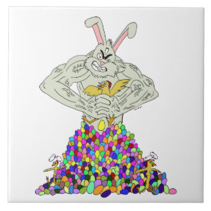 How the Easter Bunny gets his eggs   Ceramic Tile