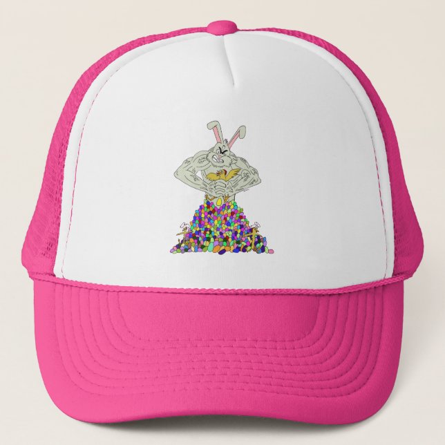 How the Easter Bunny gets his eggs Trucker Hat (Front)