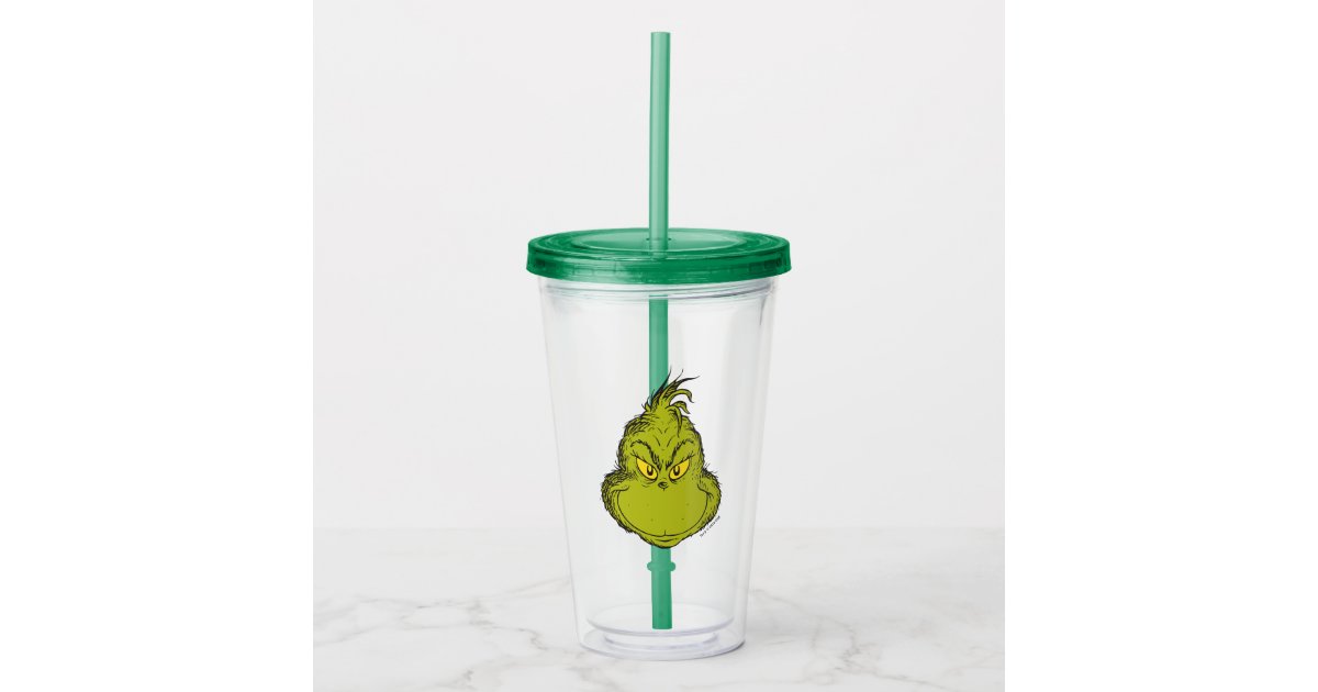 The Grinch, Dining, New The Grinch Green Tumbler Cup With Straw