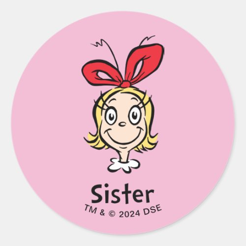 How the Grinch Stole Christmas  Grinch Sister Classic Round Sticker