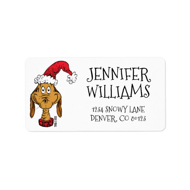 Custom Personalized How The Grinch Stole Christmas Return Address Mailing Labels