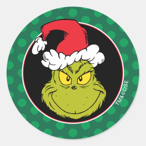 How the Grinch Stole Christmas  Naughty Grinch Classic Round Sticker