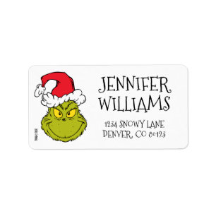 How the Grinch Stole Christmas Naughty Grinch Label