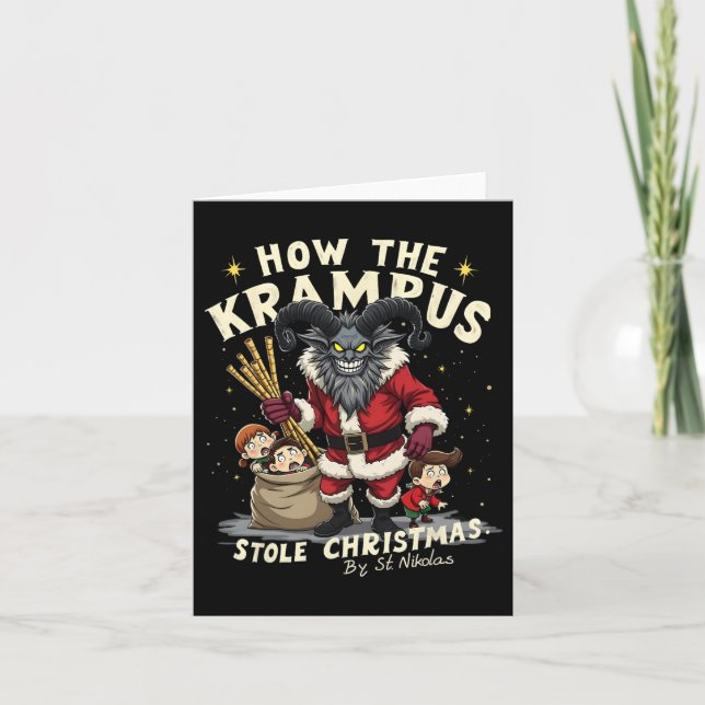 How The Krampus Stole Christmas Krampus Is Coming  Card (Front)