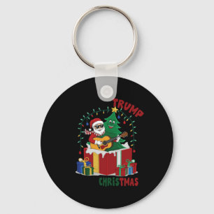 How The Trump Saved Christmas Funny Holiday Christ Keychain