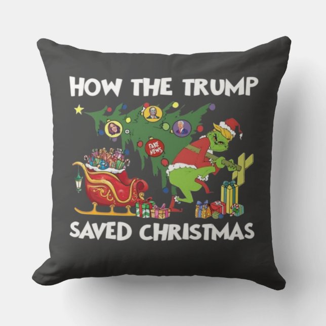 How The Trump Saved Christmas Throw Pillow (Front)
