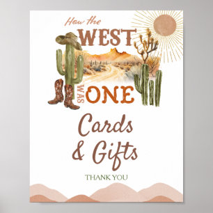How The West Was One Birthday Cowboy Cards & Gifts Poster