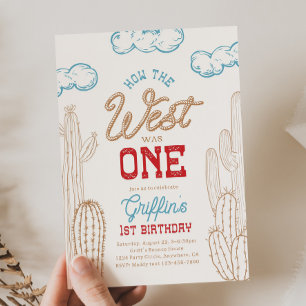 How the West was One Birthday Invitation