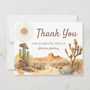 How The West Was One Birthday Party Cowboy Thank You Card