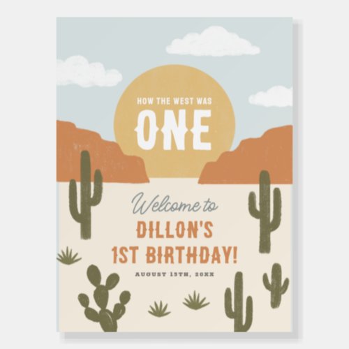 How the West Was One Cowboy Birthday Welcome Sign