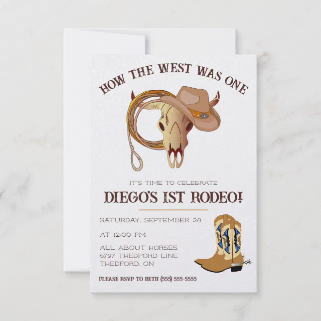 How the West was One! Cowboy First Rodeo Birthday Invitation | Zazzle
