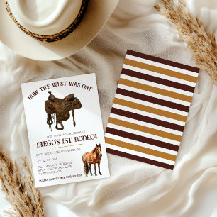 How the West was One! Cowboy First Rodeo Birthday Invitation