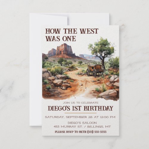 How the West was One Cowboy Themed First Birthday Invitation