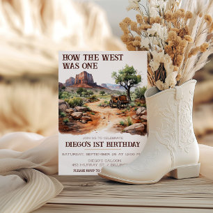 How the West was One! Cowboy Themed First Birthday Invitation