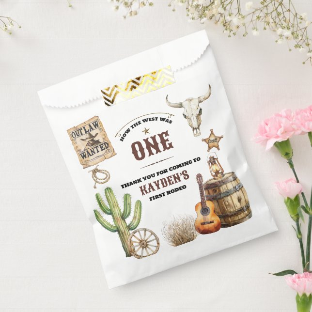 How the West was One First Birthday Party Favor Bag (Sealed)