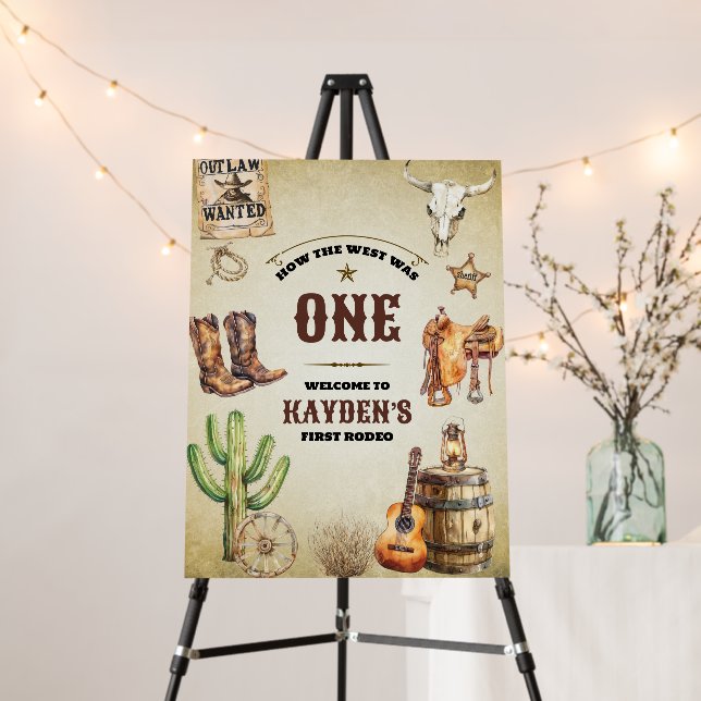 How the West was One First Birthday Party Foam Board (In Situ (Stand))