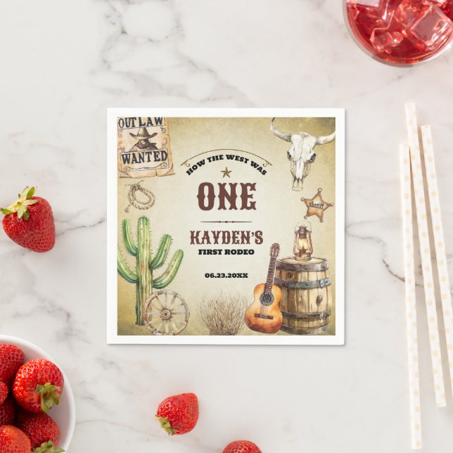How the West was One First Birthday Party Napkins (Insitu)
