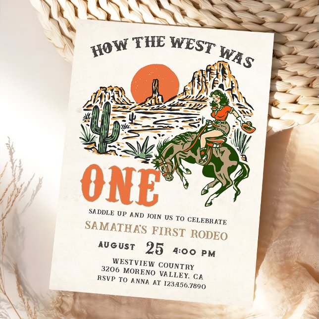 How The West was One Western Cowboy Birthday Invitation (Creator Uploaded)