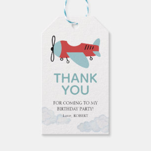 How Time Flies Airplane Birthday , Modern Plane  Gift Tags