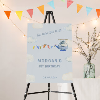 How Time Flies First Birthday Air Travel Welcome Foam Board