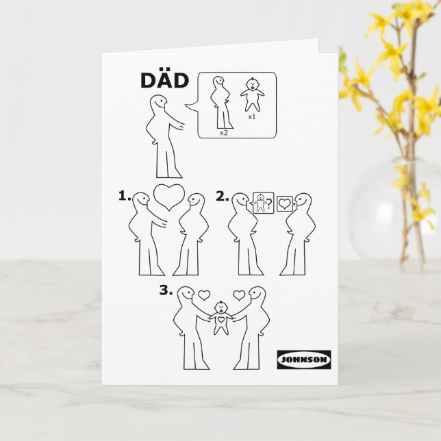 How to Assemble a Gay Dad Instruction Sheet Parody Card (Yellow Flower)