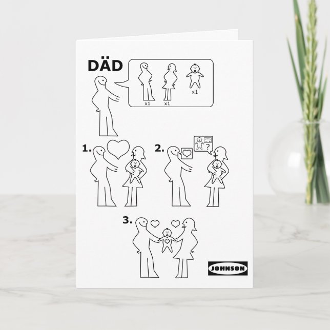 How to Assemble an Adoptive Dad Instruction Sheet Card (Front)