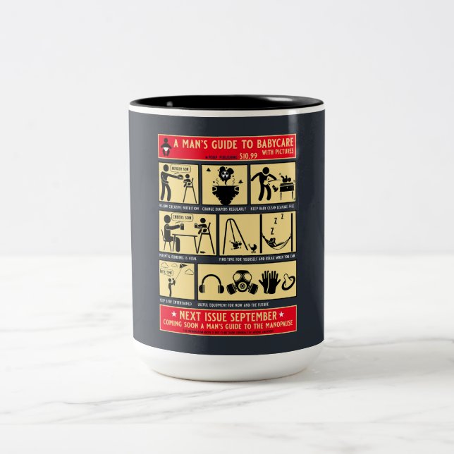 How To Be A Dad Guide Two-Tone Coffee Mug (Center)