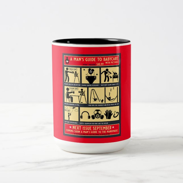 How To Be A Dad Guide Two-Tone Coffee Mug (Center)