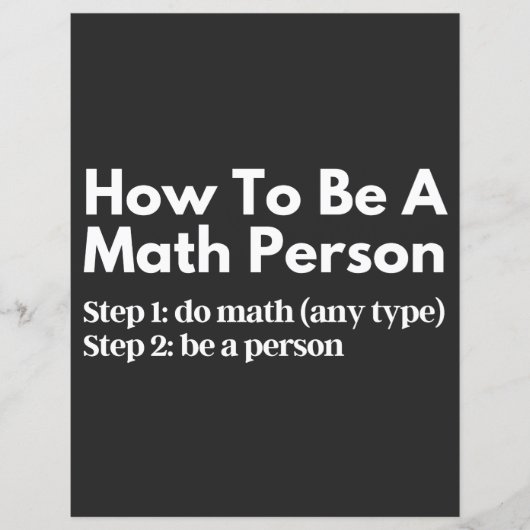 How To Be A Math Person (Front)