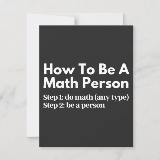 How To Be A Math Person (Front)