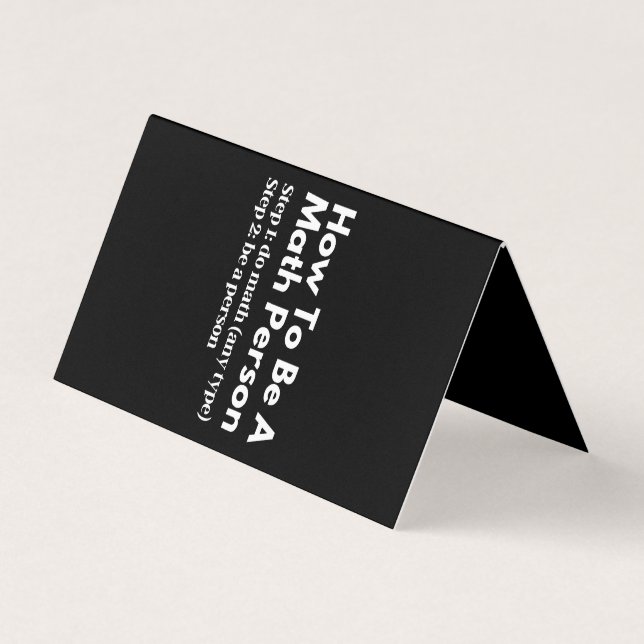 How To Be A Math Person Business Card (Front)