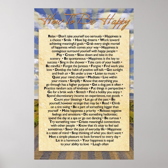 How To Be Happy Poster (Front)