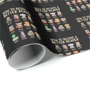 How to Become a Better Reader Book Funny Animals Wrapping Paper