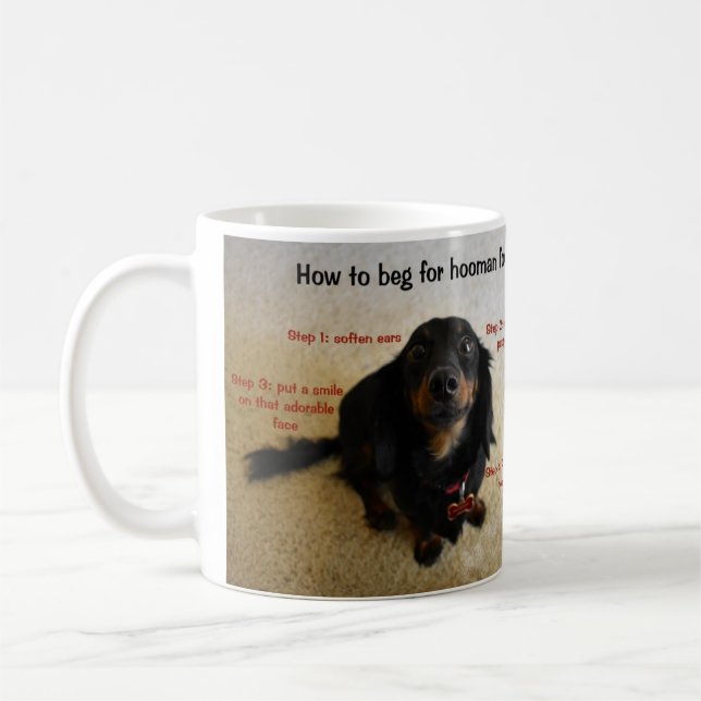 How to beg Funny Dog Coffee Mug (Left)