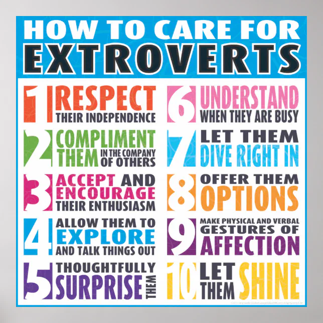 How To Care For Extroverts Poster | Zazzle
