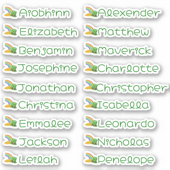 How to Catch a Leprechaun Custom Name Stickers (Front)