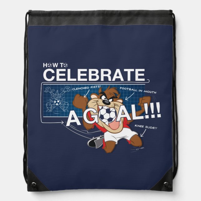 How to Celebrate a Goal With TAZ™ Drawstring Bag (Front)