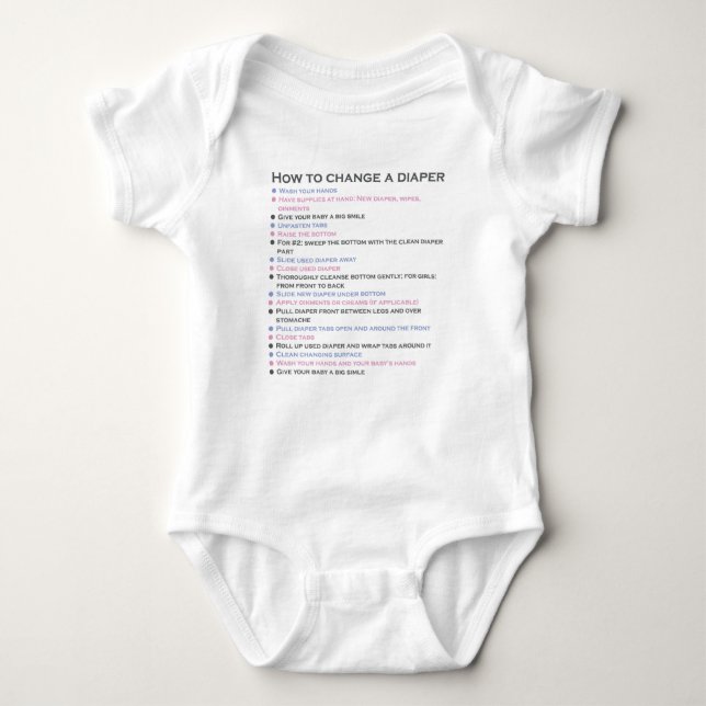 How to change a diaper baby bodysuit (Front)