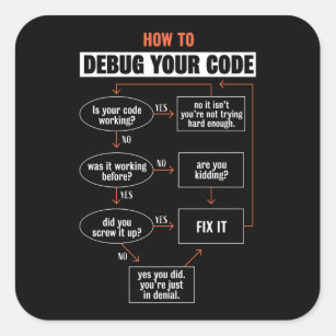 How to debug your code - Programmer Gift Square Sticker