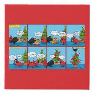 How to Decorate a Christmas Tree Comic Faux Canvas Print