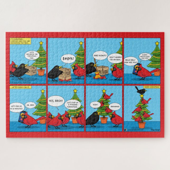 How to Decorate a Christmas Tree Comic Jigsaw Puzzle (Horizontal)