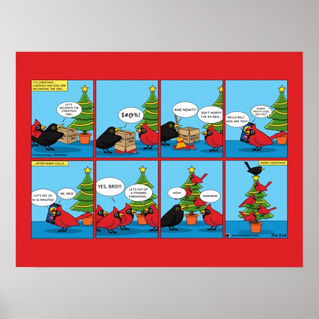 How to Decorate a Christmas Tree Comic Poster (Front)