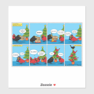 How to Decorate a Christmas Tree Comic Sticker