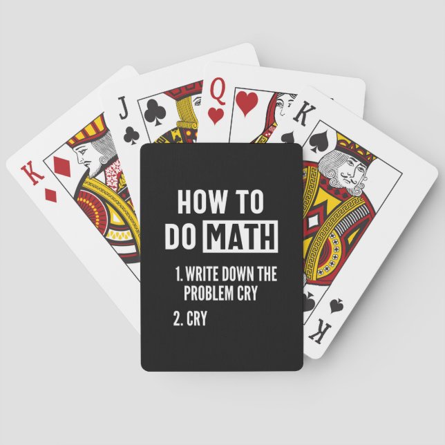 How To Do Math Funny Quote Poker Cards (Back)