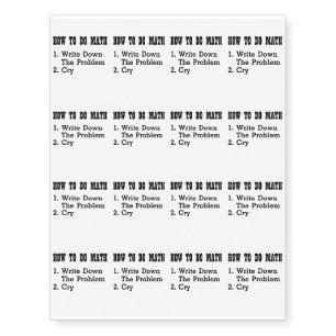 How To Do Math Funny Temporary Tattoos