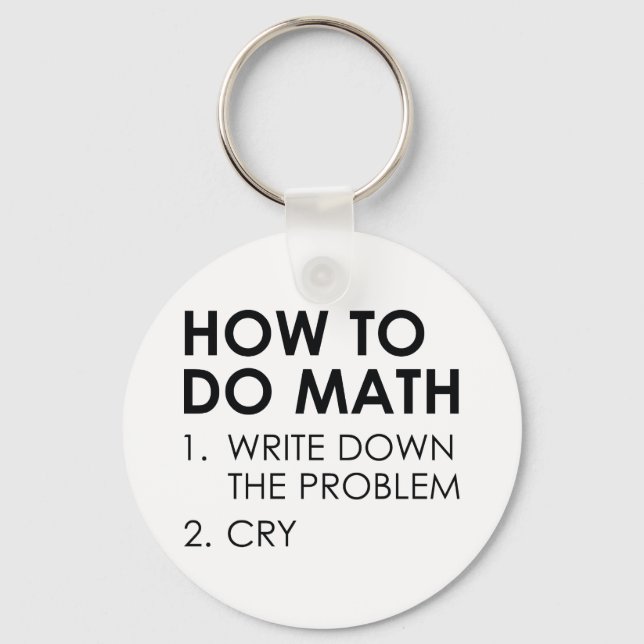How To Do Math Keychain (Front)