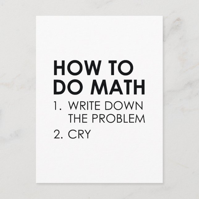 How To Do Math Postcard (Front)